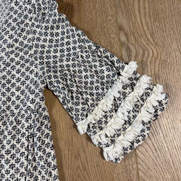 Piper & Scoot Exclusive Boho Fringe Trim Button Down Maxi Dress XS - Picture 6 of 13